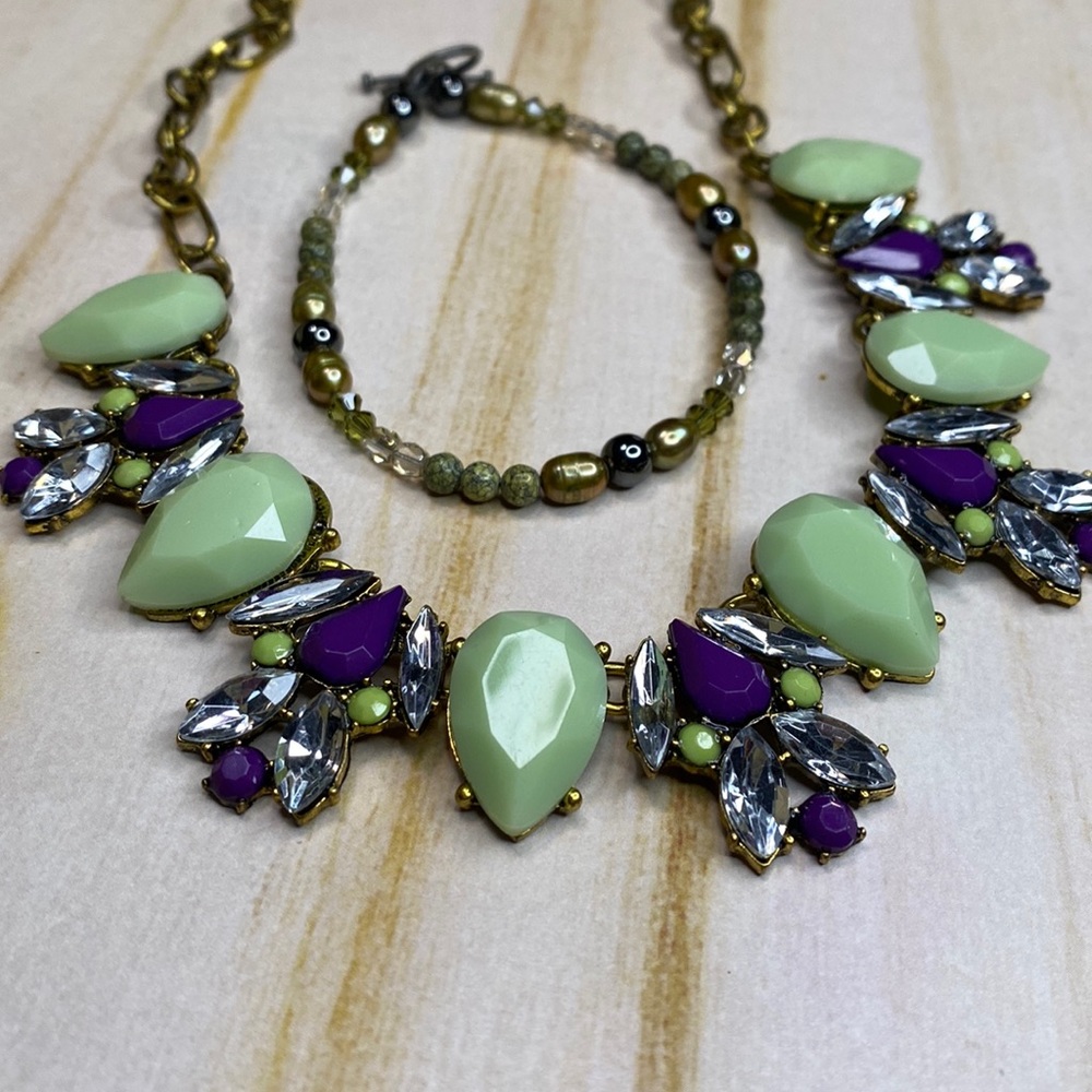 Statement Fashion Necklace and Bracelet Combo